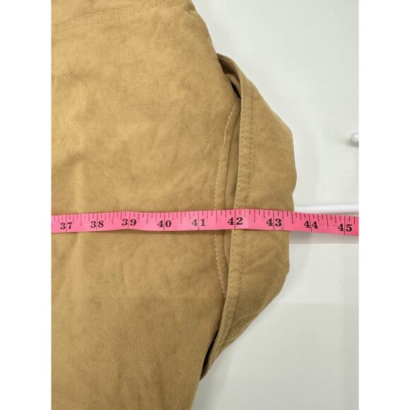 David Warren Womens Dress Size 12 Brown Suede Half Button Up Collared Vintage - Picture 14 of 15